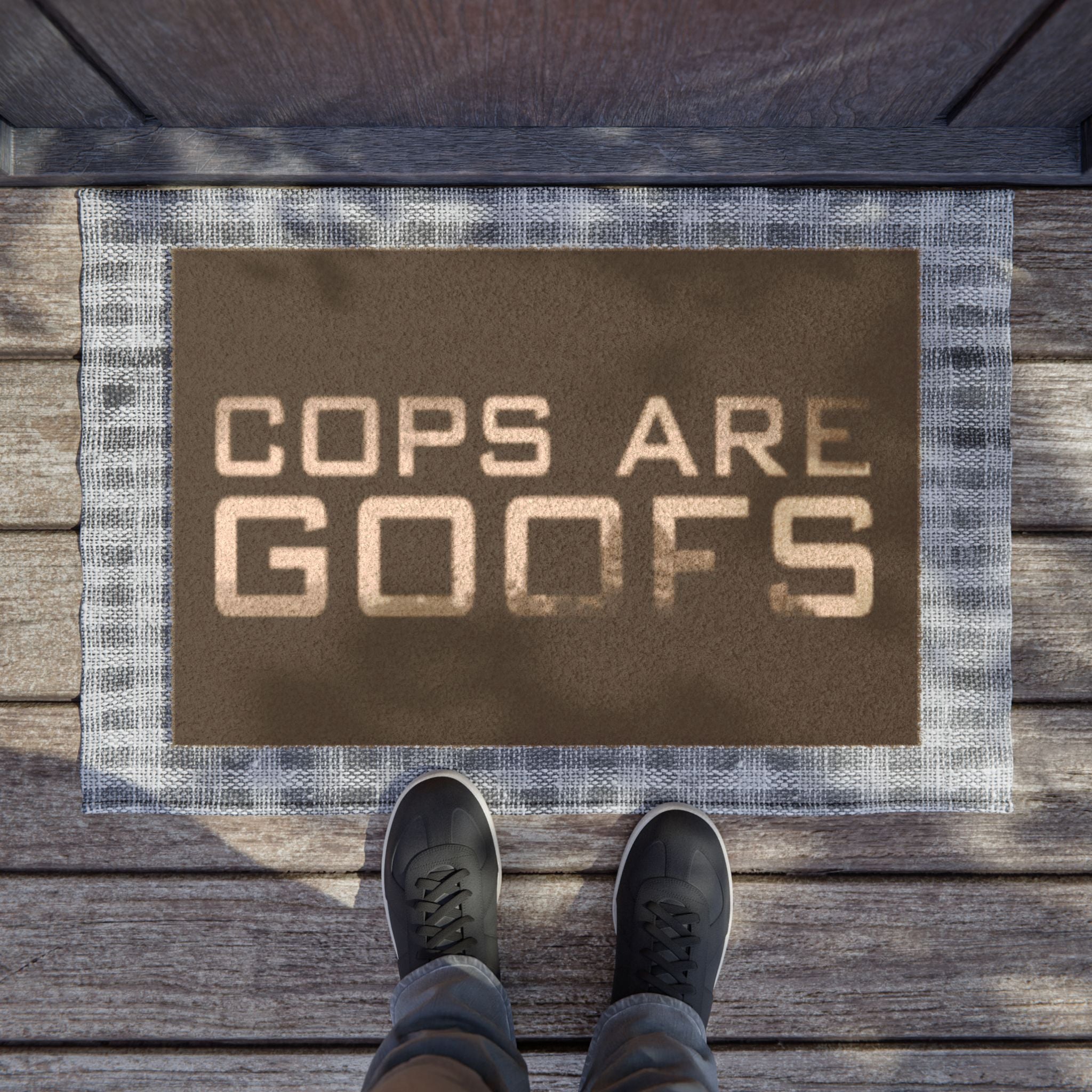 Doormat — "COPS ARE GOOFS" Funny Anti-Authority Welcome Mat