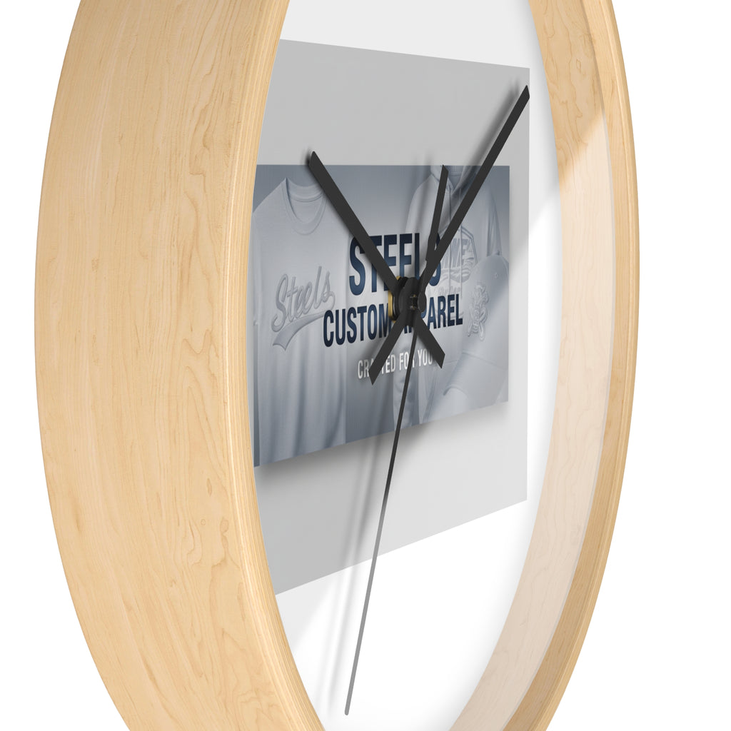 Minimal Branded Wall Clock — Steels Custom Apparel Logo Clock