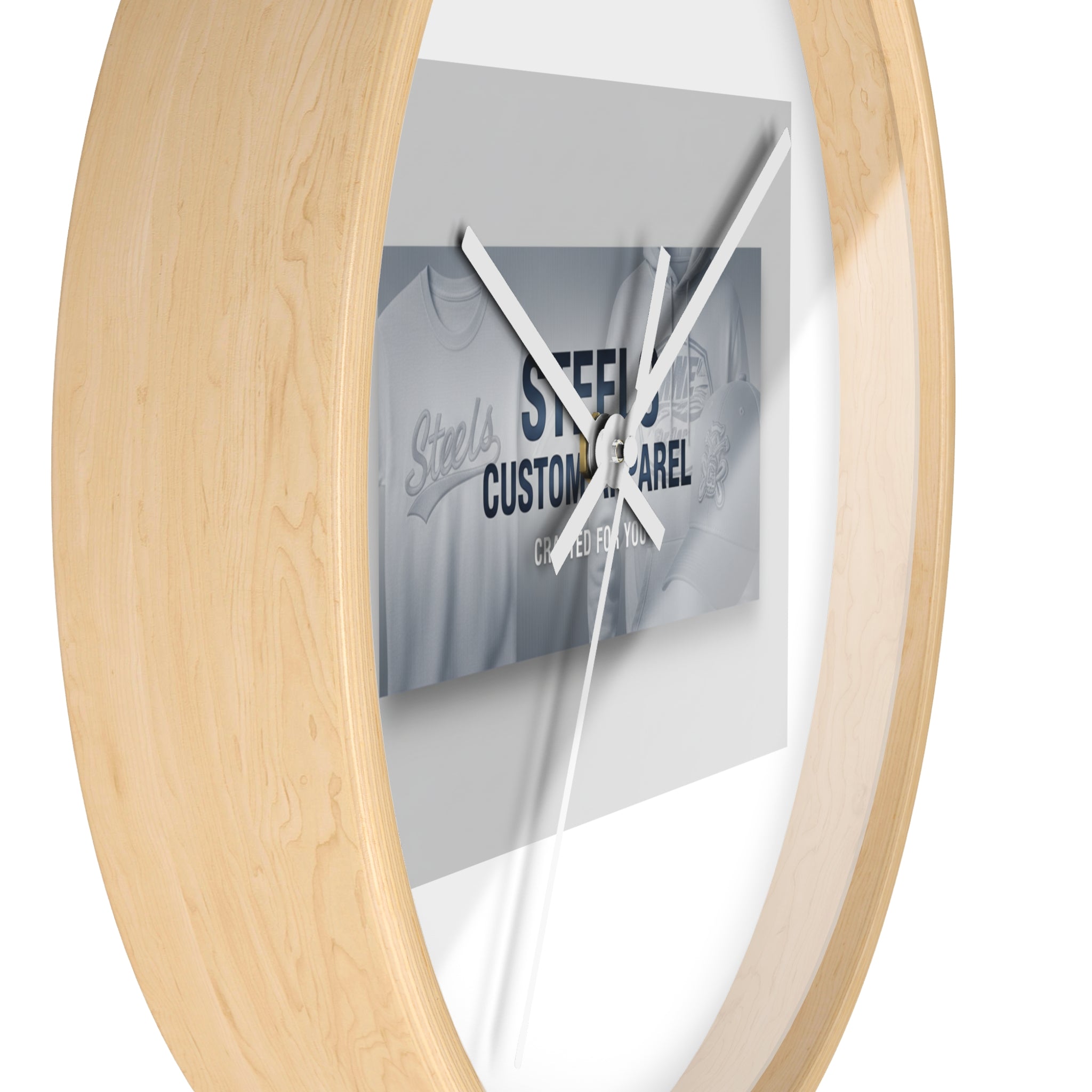 Minimal Branded Wall Clock — Steels Custom Apparel Logo Clock
