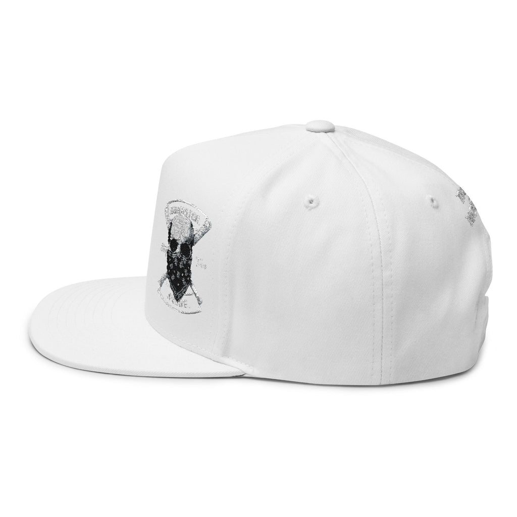 Flat Bill Cap — Embroidered 'Trust Nobody' Skull Design