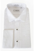 "Charles" White Spread Collar Tuxedo Shirt