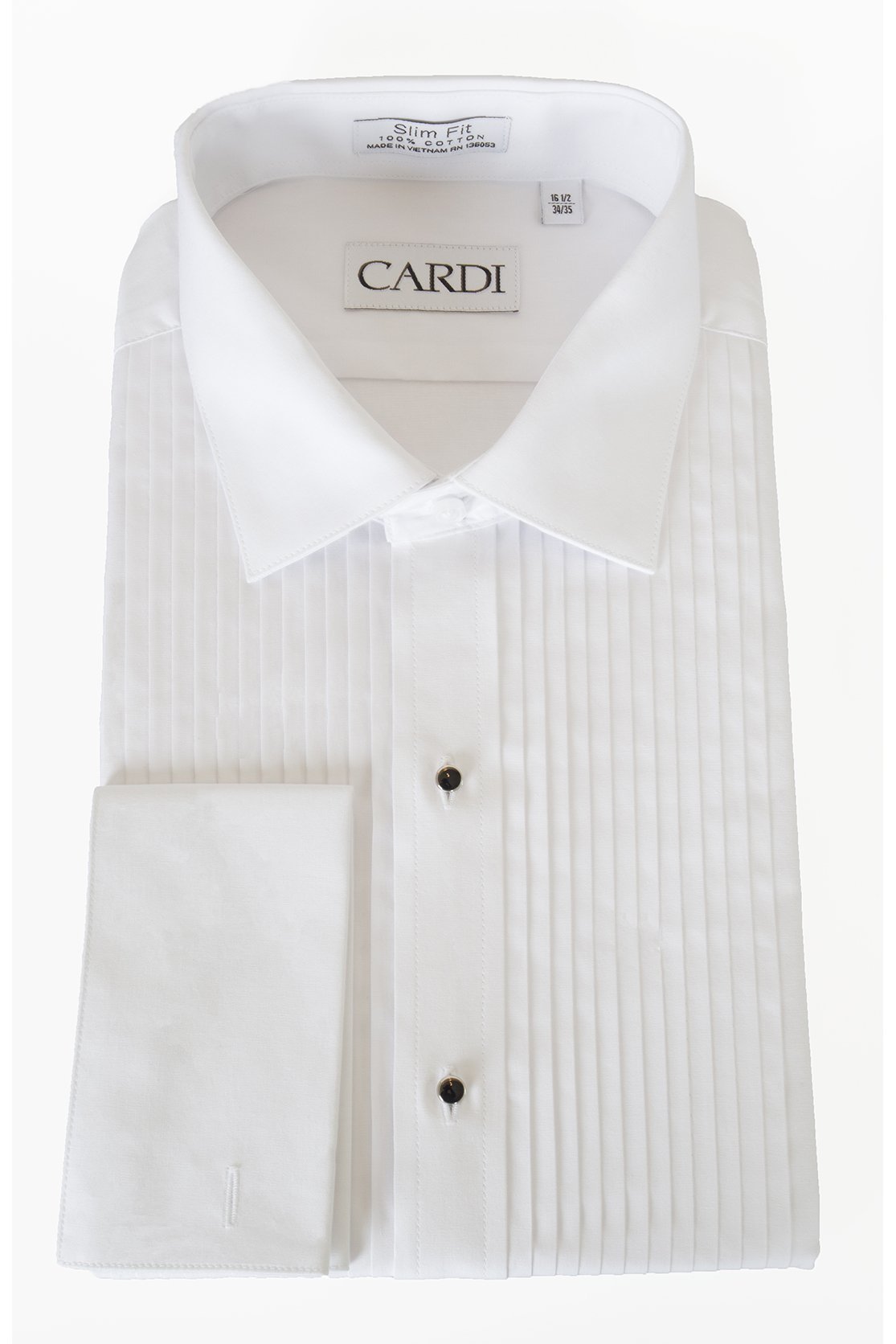 "Charles" White Spread Collar Tuxedo Shirt